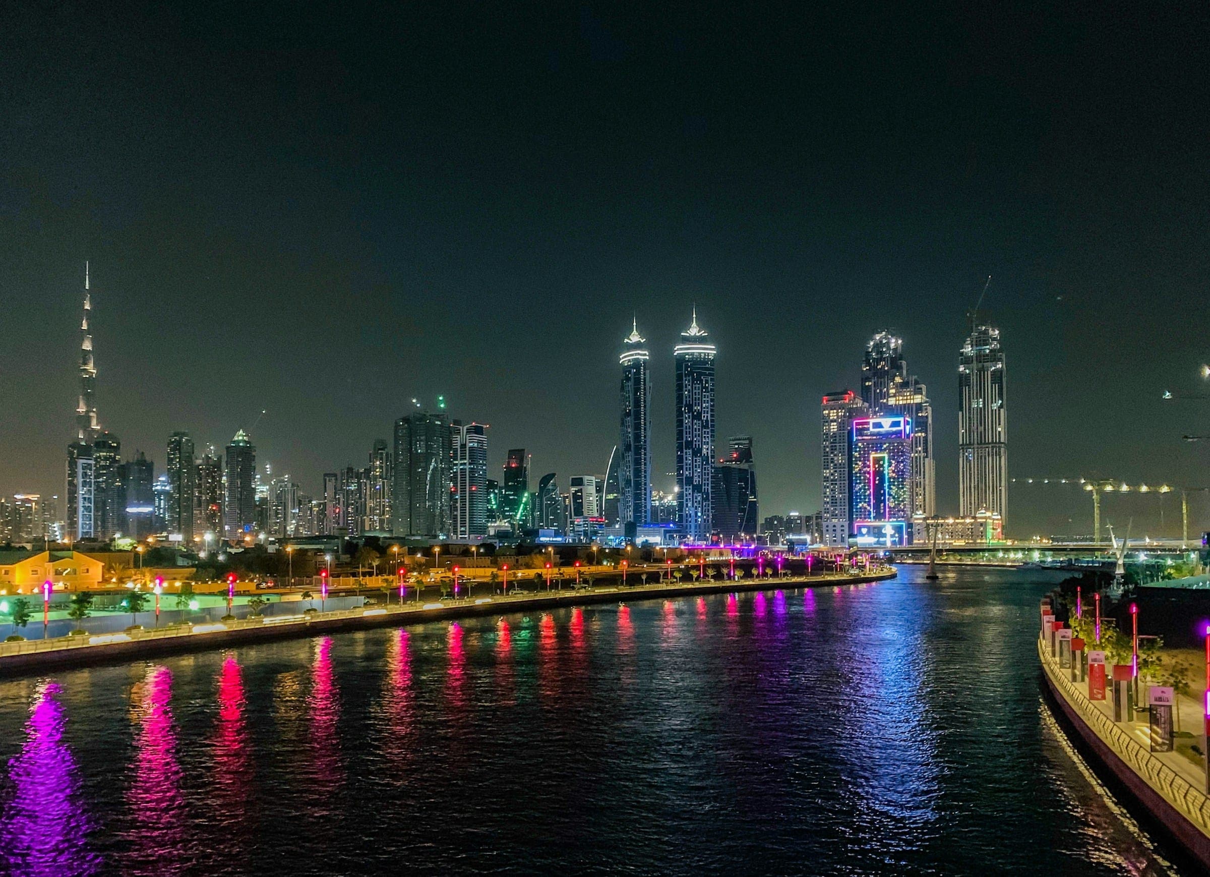 Dubai Water Canal at night